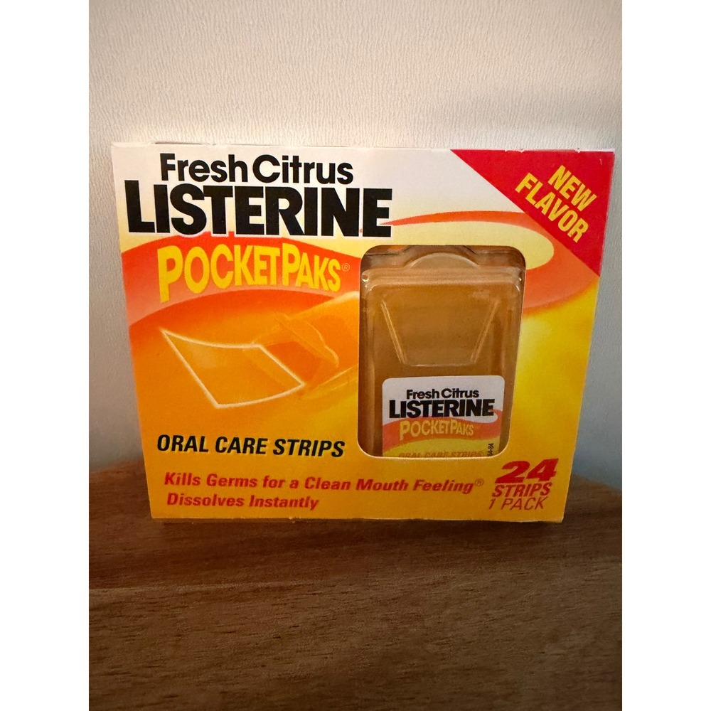 Listerine PocketPaks Fresh Citrus Oral Care Breath Strips One Pack of 24 Sealed